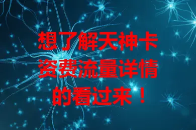 想了解天神卡资费流量详情的看过来！