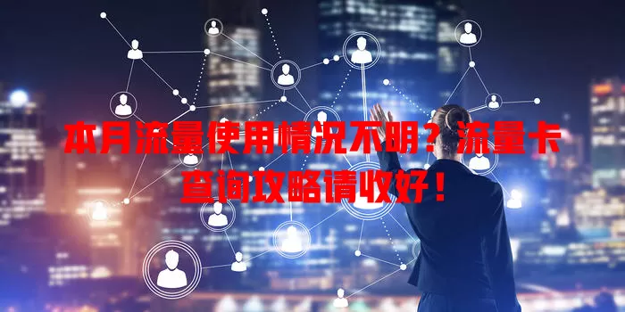 本月流量使用情况不明？流量卡查询攻略请收好！