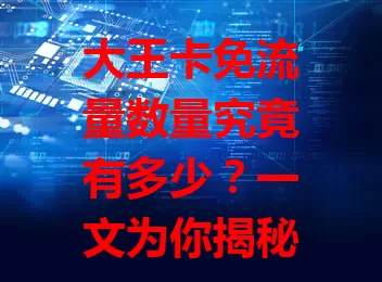 大王卡免流量数量究竟有多少？一文为你揭秘