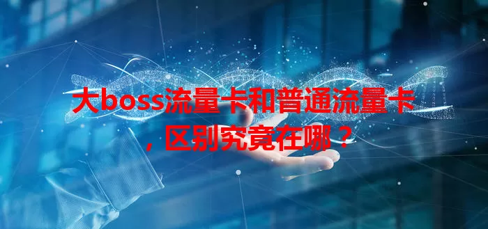大boss流量卡和普通流量卡，区别究竟在哪？