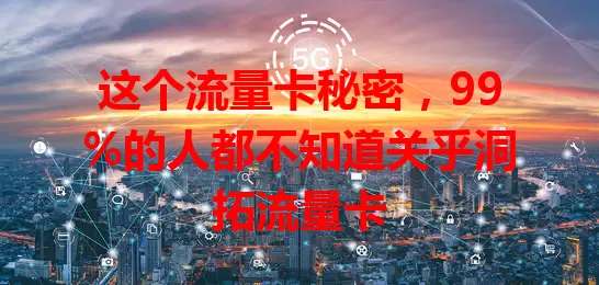这个流量卡秘密,99%的人都不知道关乎洞拓流量卡