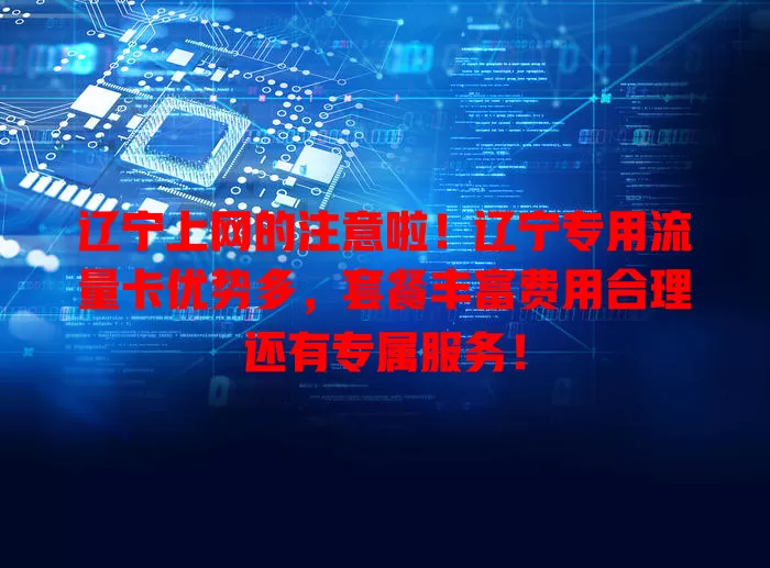 辽宁上网的注意啦！辽宁专用流量卡优势多，套餐丰富费用合理还有专属服务！
