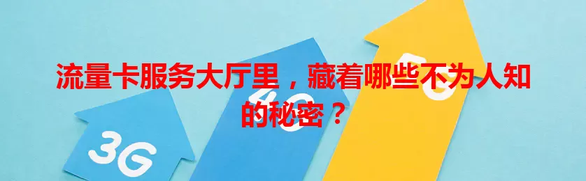流量卡服务大厅里，藏着哪些不为人知的秘密？