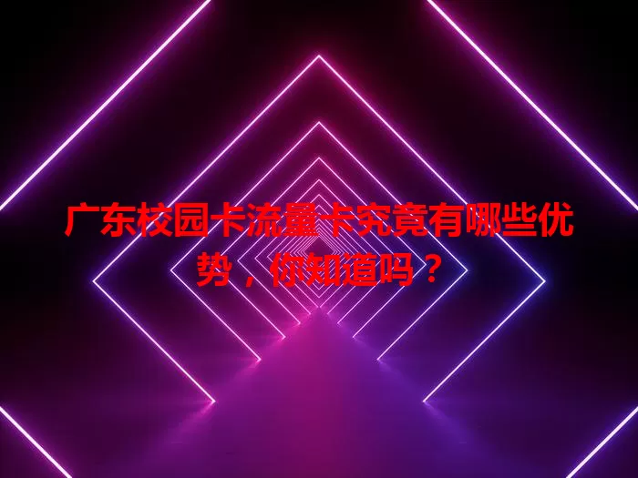 广东校园卡流量卡究竟有哪些优势，你知道吗？