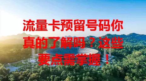 流量卡预留号码你真的了解吗？这些要点需掌握！