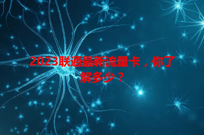 2023联通最新流量卡，你了解多少？