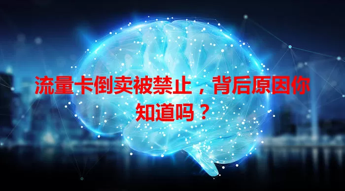 流量卡倒卖被禁止，背后原因你知道吗？