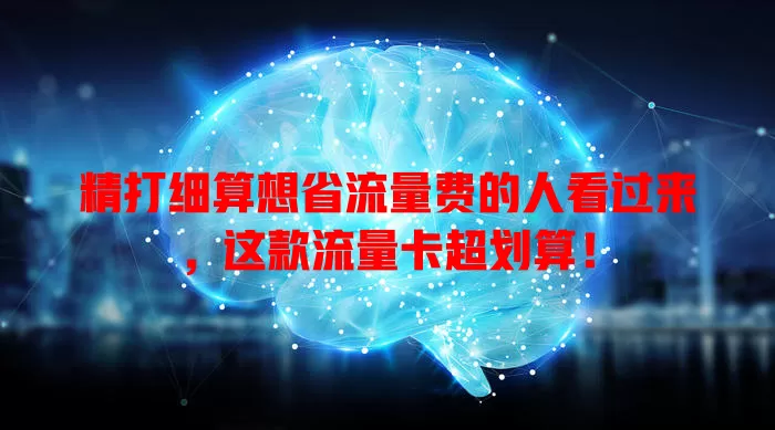 精打细算想省流量费的人看过来，这款流量卡超划算！
