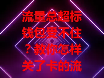 流量总超标钱包受不住？教你怎样关了卡的流量
