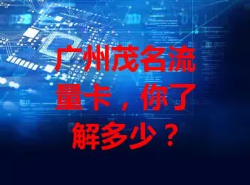 广州茂名流量卡，你了解多少？