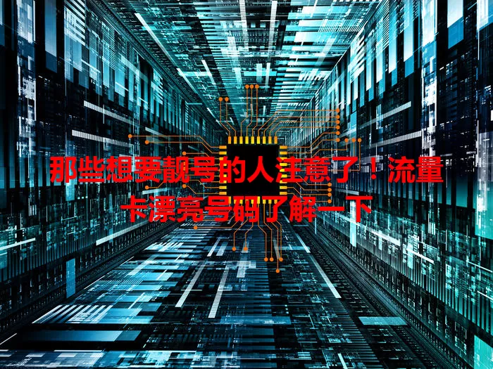 那些想要靓号的人注意了！流量卡漂亮号码了解一下