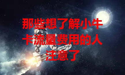 那些想了解小牛卡流量费用的人注意了