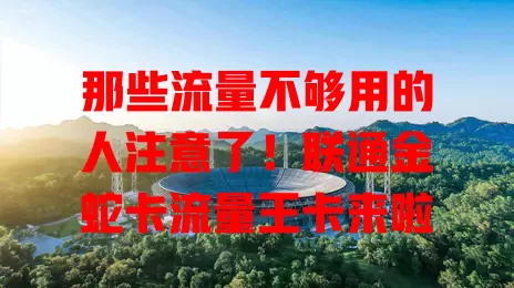 那些流量不够用的人注意了！联通金蛇卡流量王卡来啦