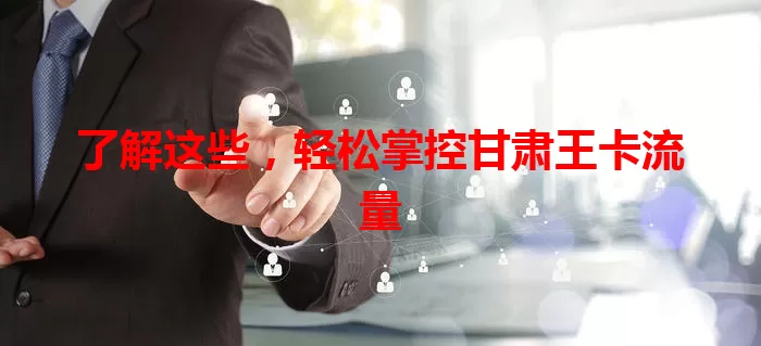 了解这些，轻松掌控甘肃王卡流量