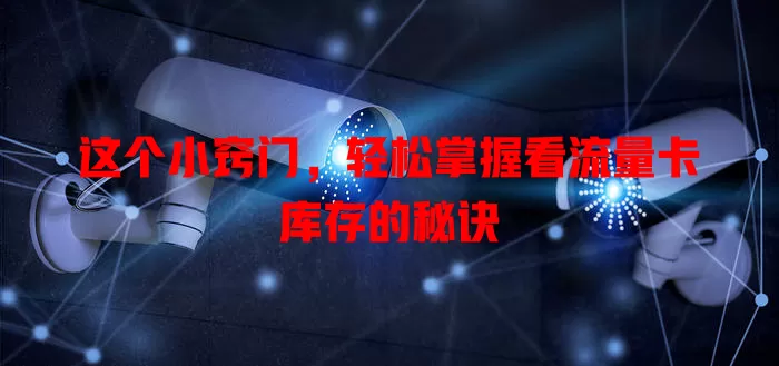 这个小窍门，轻松掌握看流量卡库存的秘诀