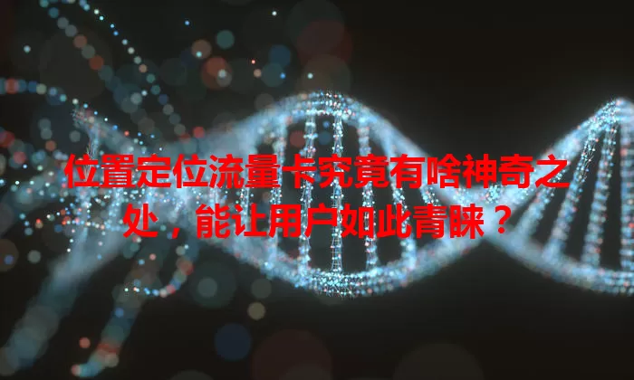 位置定位流量卡究竟有啥神奇之处，能让用户如此青睐？