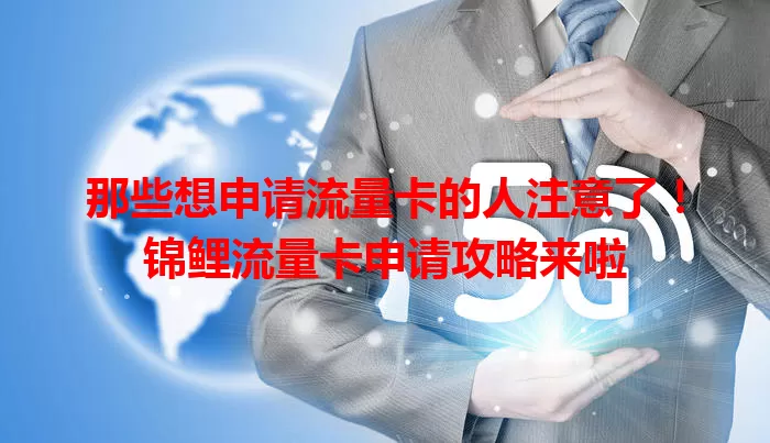 那些想申请流量卡的人注意了！锦鲤流量卡申请攻略来啦