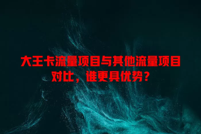 大王卡流量项目与其他流量项目对比，谁更具优势？