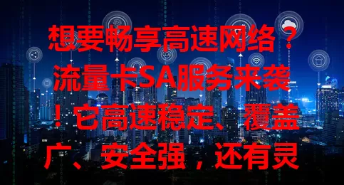 想要畅享高速网络?流量卡SA服务来袭!它高速稳定、覆盖广、安全强,还有灵活套餐,带你开启便捷高效精彩的网络新生活,准备好迎接变革了吗?