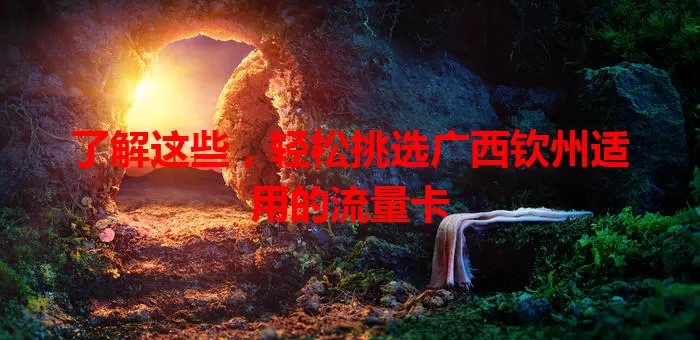 了解这些，轻松挑选广西钦州适用的流量卡