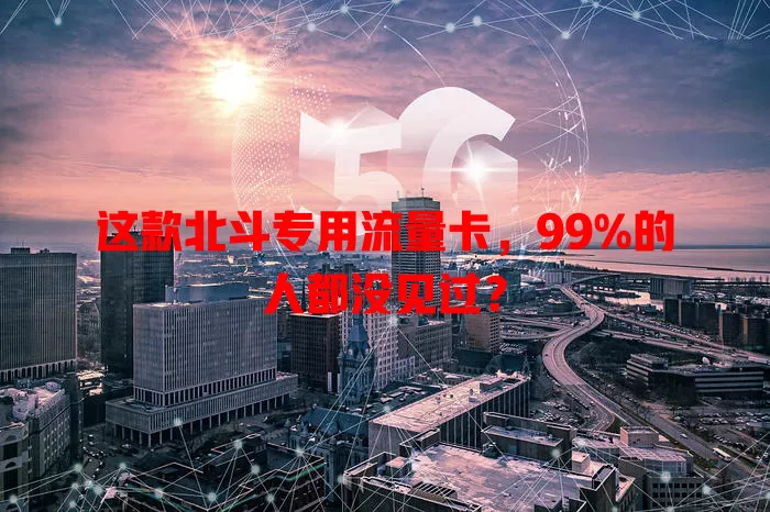 这款北斗专用流量卡，99%的人都没见过？