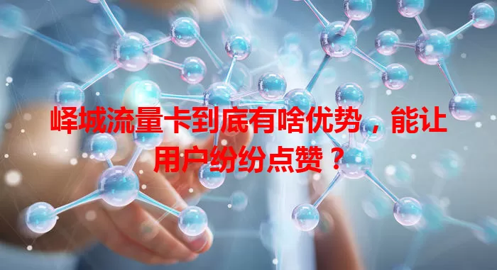 峄城流量卡到底有啥优势，能让用户纷纷点赞？