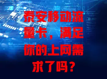 泰安移动流量卡,满足你的上网需求了吗?
