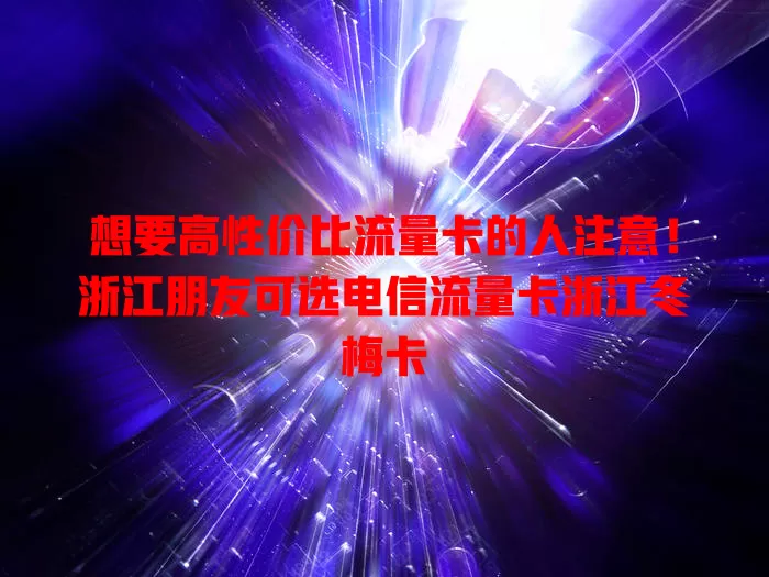想要高性价比流量卡的人注意！浙江朋友可选电信流量卡浙江冬梅卡