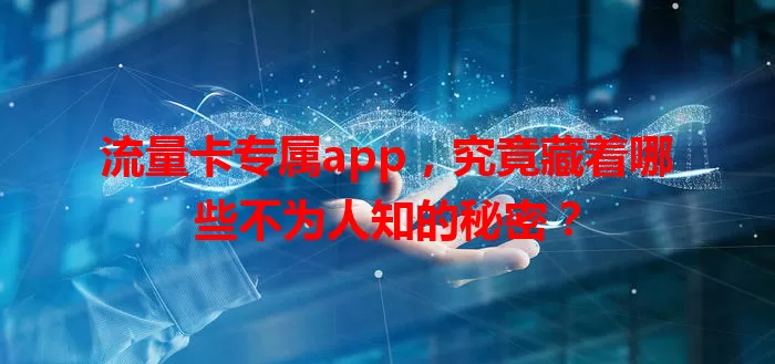 流量卡专属app，究竟藏着哪些不为人知的秘密？
