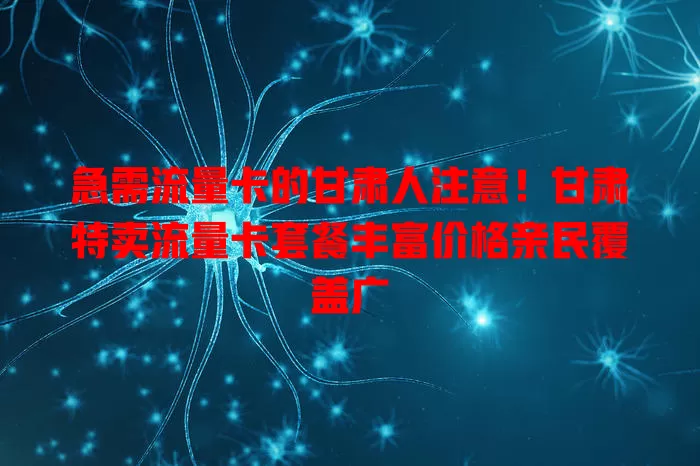 急需流量卡的甘肃人注意！甘肃特卖流量卡套餐丰富价格亲民覆盖广