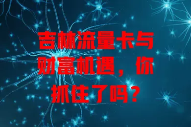 吉林流量卡与财富机遇，你抓住了吗？