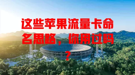 这些苹果流量卡命名思路，你用过吗？