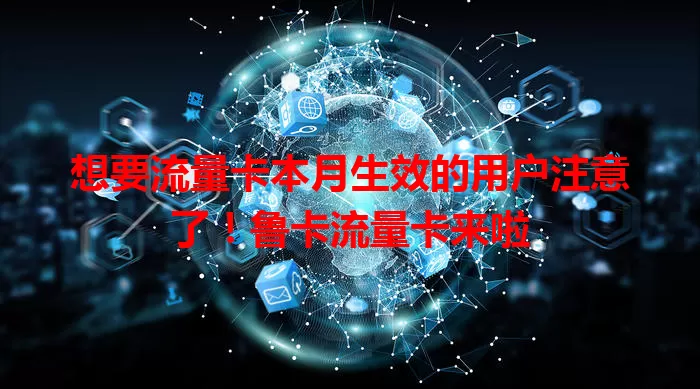 想要流量卡本月生效的用户注意了！鲁卡流量卡来啦