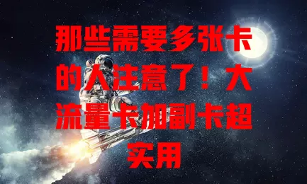 那些需要多张卡的人注意了！大流量卡加副卡超实用