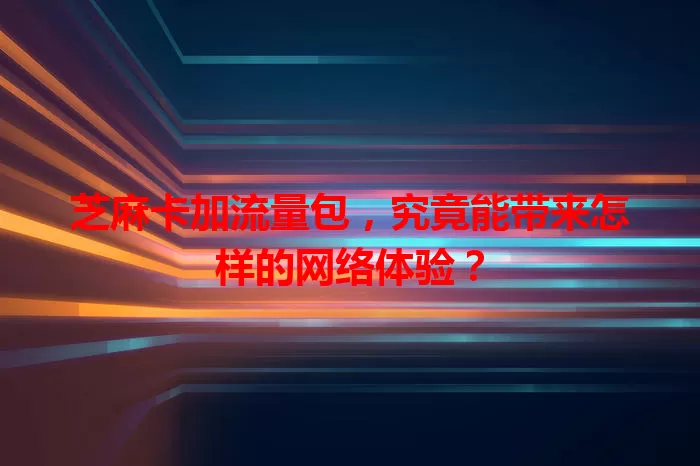 芝麻卡加流量包，究竟能带来怎样的网络体验？