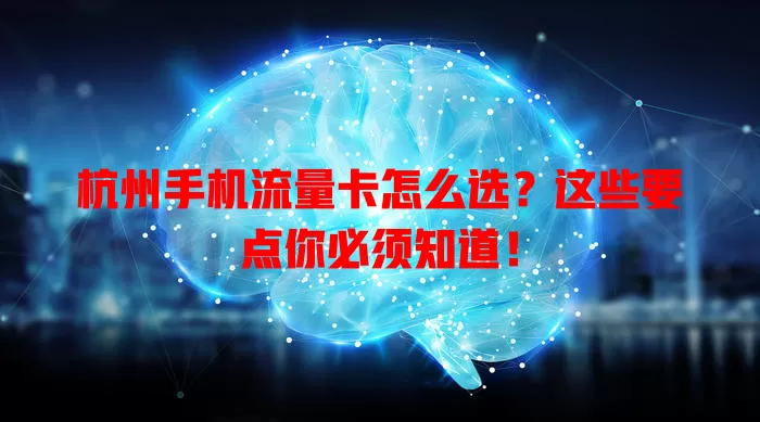 杭州手机流量卡怎么选？这些要点你必须知道！