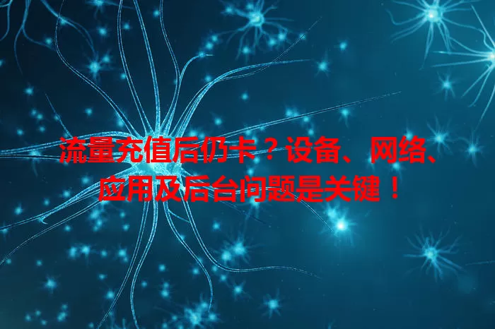 流量充值后仍卡？设备、网络、应用及后台问题是关键！
