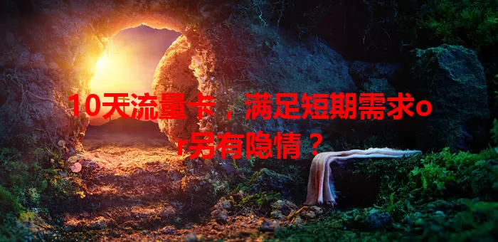 10天流量卡，满足短期需求or另有隐情？