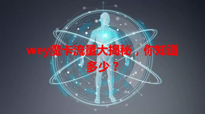wey魔卡流量大揭秘，你知道多少？