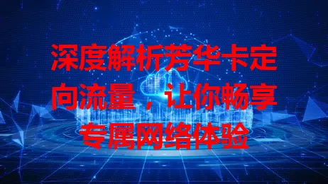 深度解析芳华卡定向流量，让你畅享专属网络体验