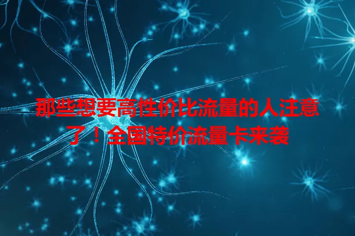 那些想要高性价比流量的人注意了！全国特价流量卡来袭