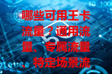 哪些可用王卡流量？通用流量、专属流量、特定场景流量及补充服务全解析