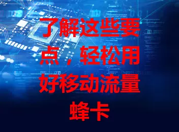 了解这些要点，轻松用好移动流量蜂卡