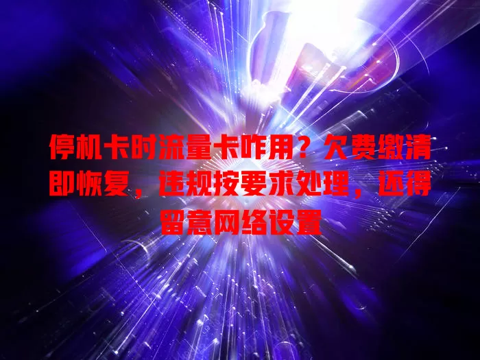 停机卡时流量卡咋用？欠费缴清即恢复，违规按要求处理，还得留意网络设置