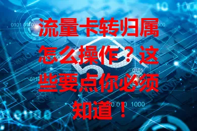 流量卡转归属怎么操作？这些要点你必须知道！