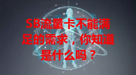 SB流量卡不能满足的需求，你知道是什么吗？