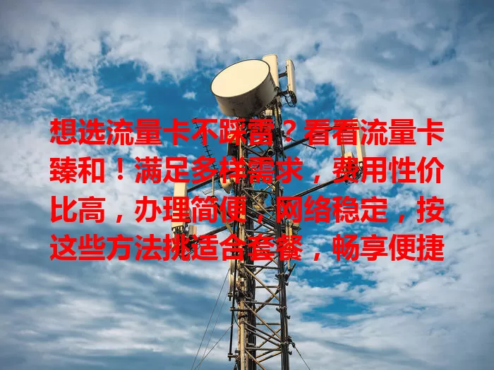 想选流量卡不踩雷？看看流量卡臻和！满足多样需求，费用性价比高，办理简便，网络稳定，按这些方法挑适合套餐，畅享便捷高效网络