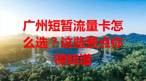 广州短暂流量卡怎么选？这些要点你得知道
