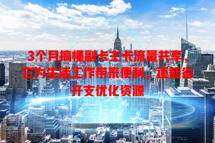 3个月搞懂副卡主卡流量共享，它为生活工作带来便利，还能省开支优化资源