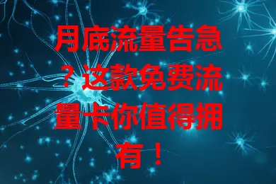月底流量告急？这款免费流量卡你值得拥有！